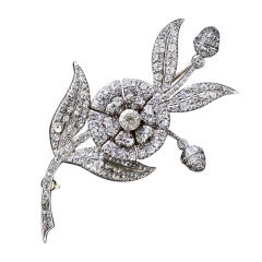 Georgian 'En Tremblant' Diamond Flower Brooch
