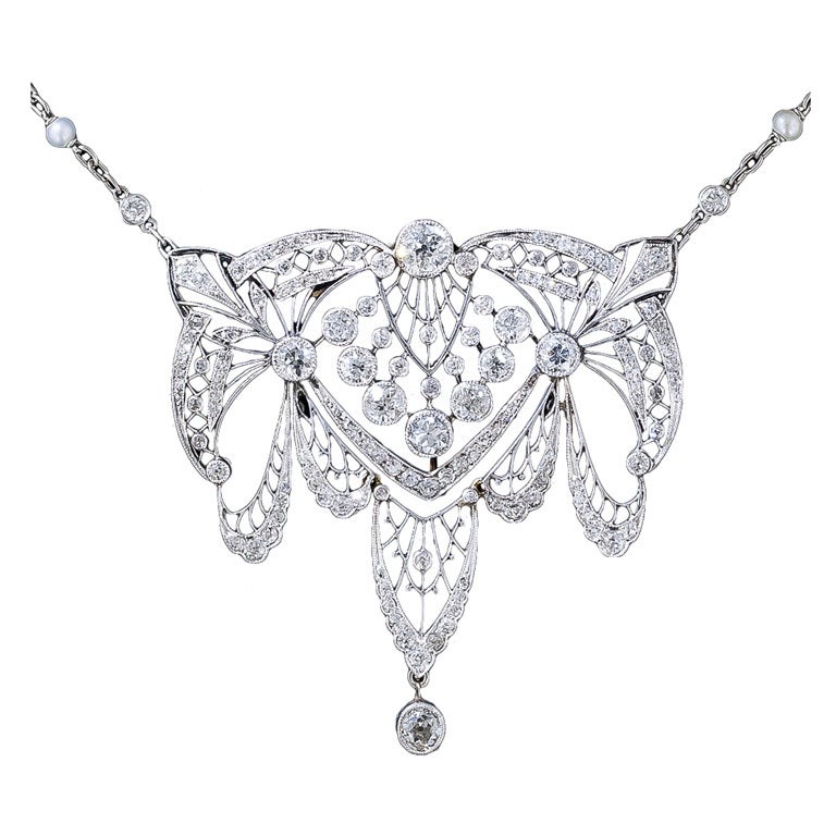 Edwardian Platinum and Diamond Necklace