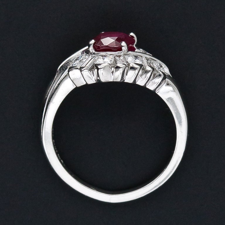 Women's Estate 'No Heat' Burmese Ruby and Diamond Ring