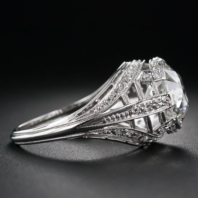 3.17 Carat Art Deco Diamond Ring In Excellent Condition For Sale In San Francisco, CA
