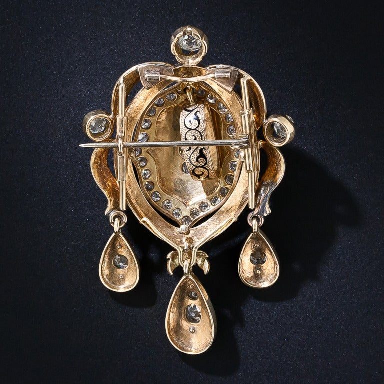 Victorian Diamond and Enamel Pendant/Brooch In Excellent Condition In San Francisco, CA