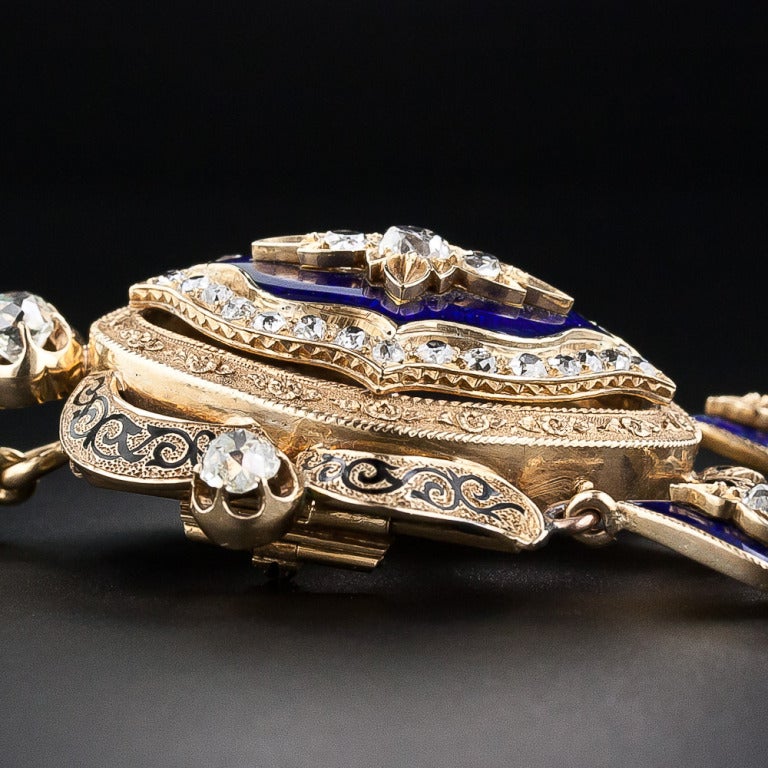 Victorian Diamond and Enamel Pendant/Brooch 1