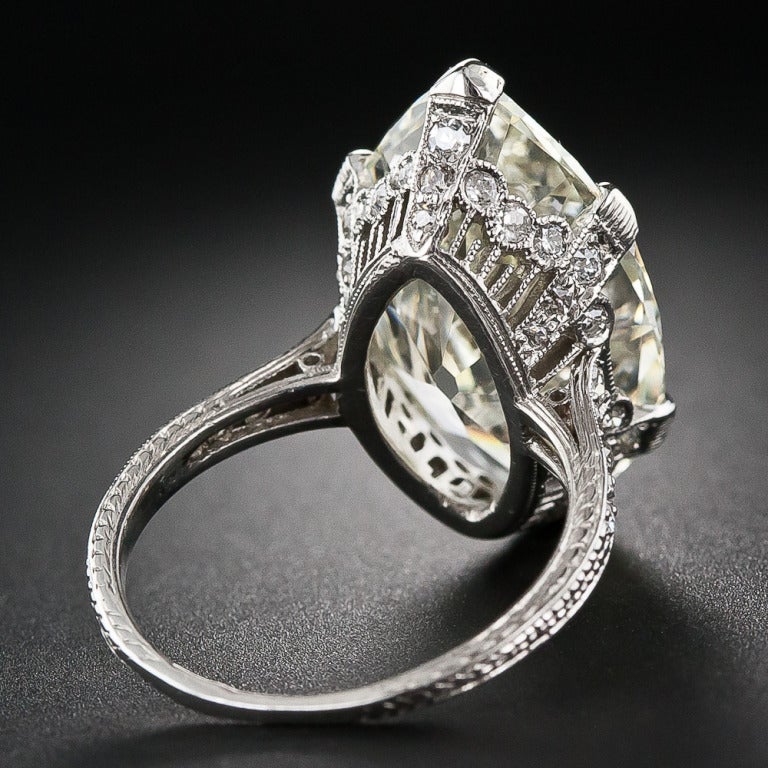 Women's 9.55 Carat Marquise/Oval 'Moval' Edwardian Platinum Ring