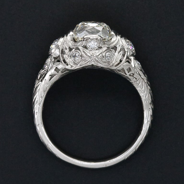 Women's 2.02 Carat Vintage Diamond Engagement Ring For Sale
