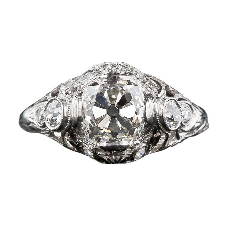 2.02 Carat Vintage Diamond Engagement Ring For Sale