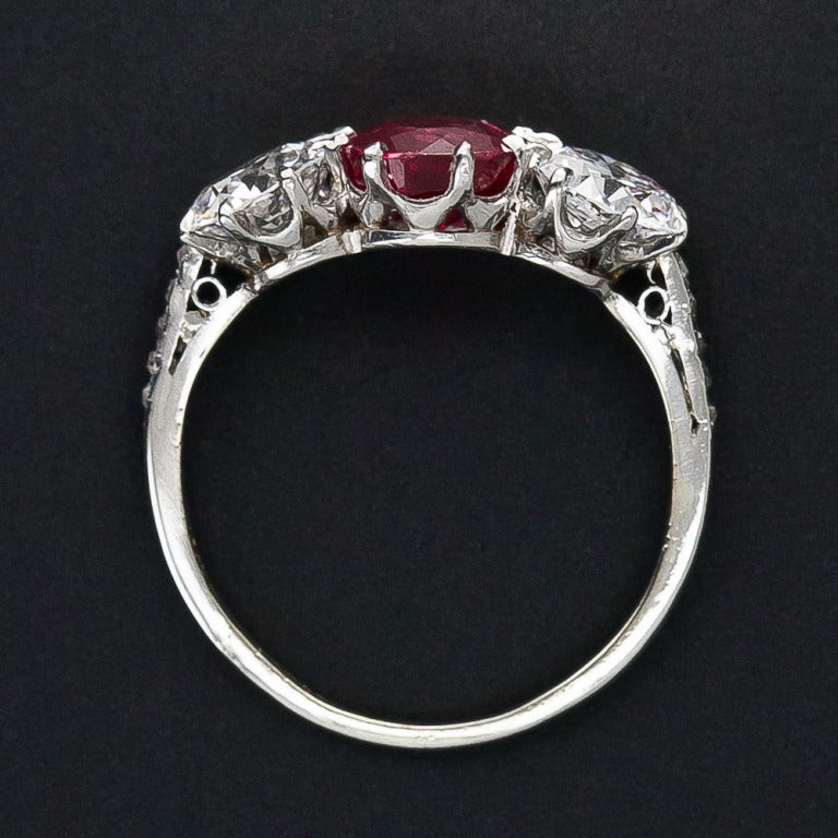 Women's 1.74 Carat Ruby and Diamond Ring