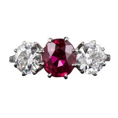 1.74 Carat Ruby and Diamond Ring