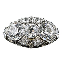 Vintage Edwardian Platinum and Diamond Five-Stone Ring