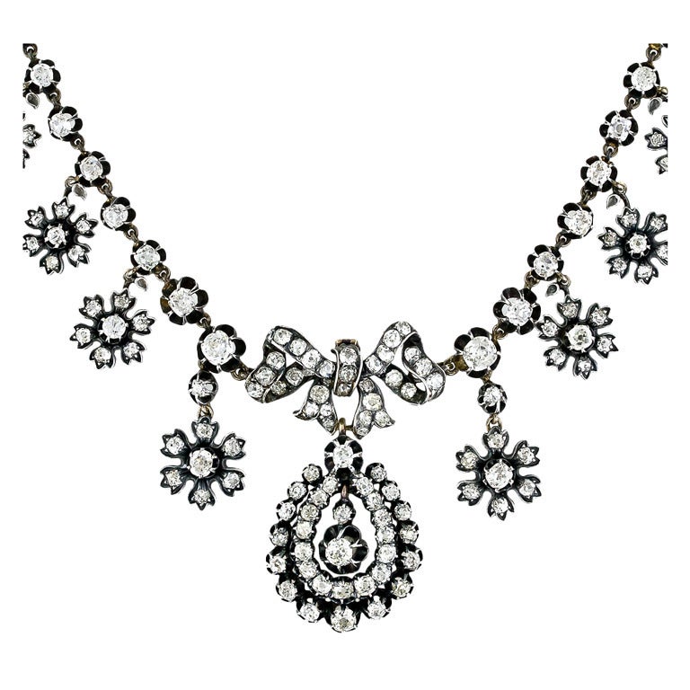 Antique Diamond Necklace For Sale