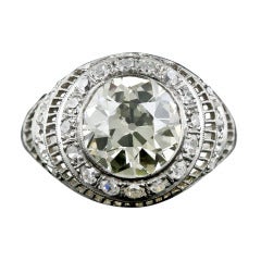 3.00 Carat Edwardian Diamond and Platinum Ring