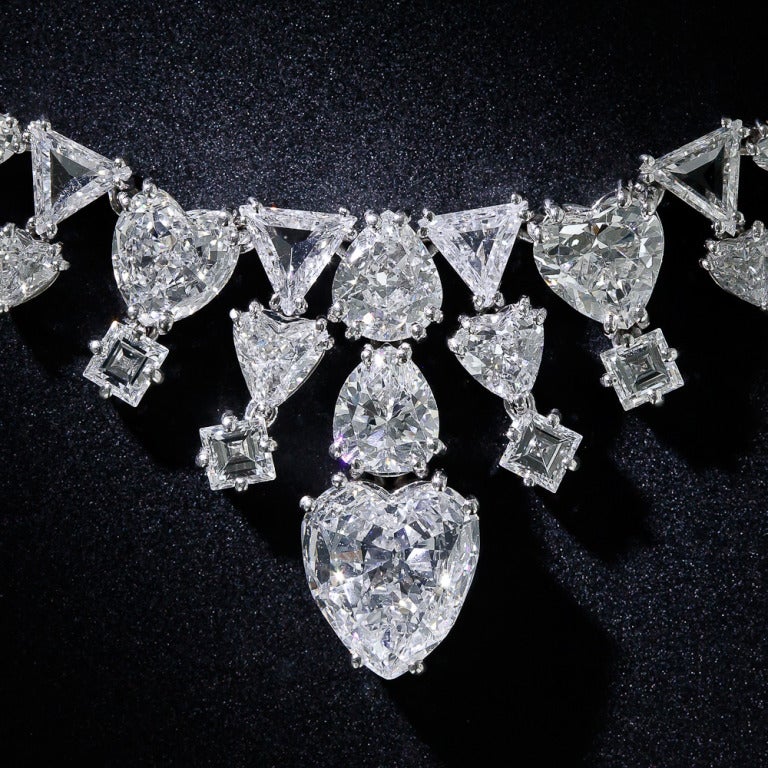 Contemporary Magnificent Diamond Platinum Necklace For Sale