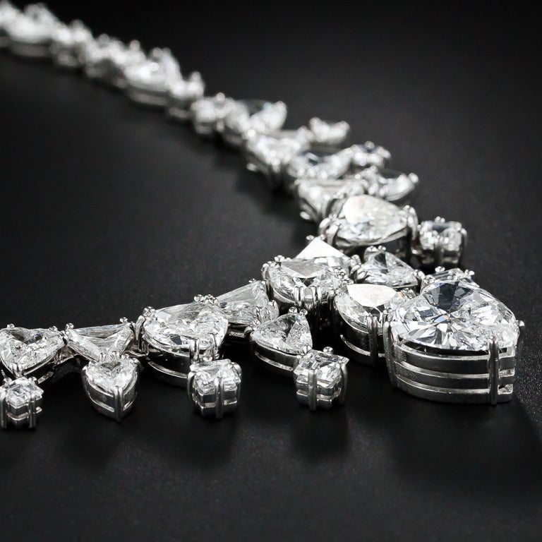 Magnificent Diamond Platinum Necklace In Excellent Condition For Sale In San Francisco, CA