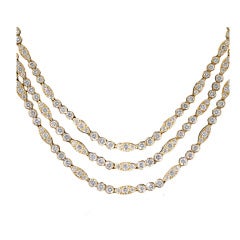 Oscar Heyman Triple-Strand 22 Carat Diamond Necklace