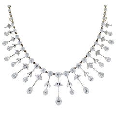 Antique Extraordinary Edwardian Diamond Fringe Necklace