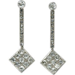Deco Diamond Drop Earrings