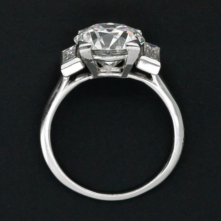Cartier 3.28 Carat Art Deco Diamond Ring In Excellent Condition In San Francisco, CA