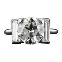 Antique Cartier 3.28 Carat Art Deco Diamond Ring