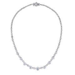 Original Art Deco 12.75 Carat Diamond Riviere Necklace