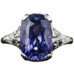 Natural Unheated Violet Sapphire Ring