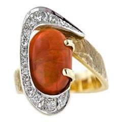 Mid-Century Moderne Mexican Opal Ring