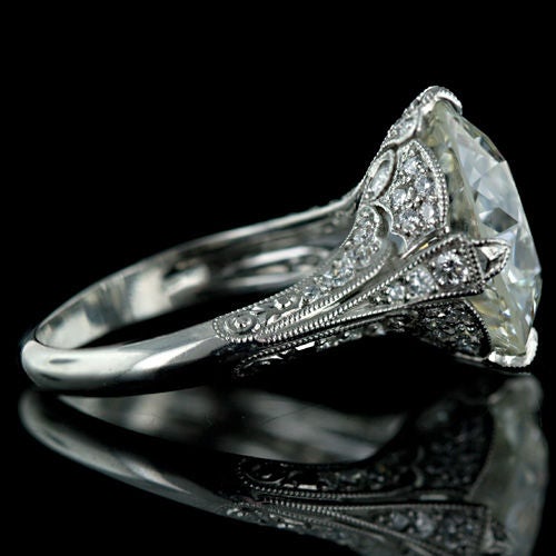 7.92 Carat European Cut Diamond Engagement Ring 1