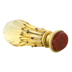 French 18 Karat Yellow Gold and Citrine Seal