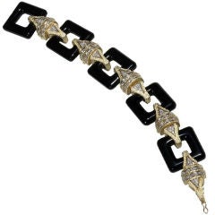 VAN CLEEF & ARPELS Onyx and Diamond Bracelet