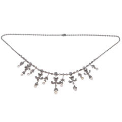 Diamond Fringe Necklace, Circa 1900