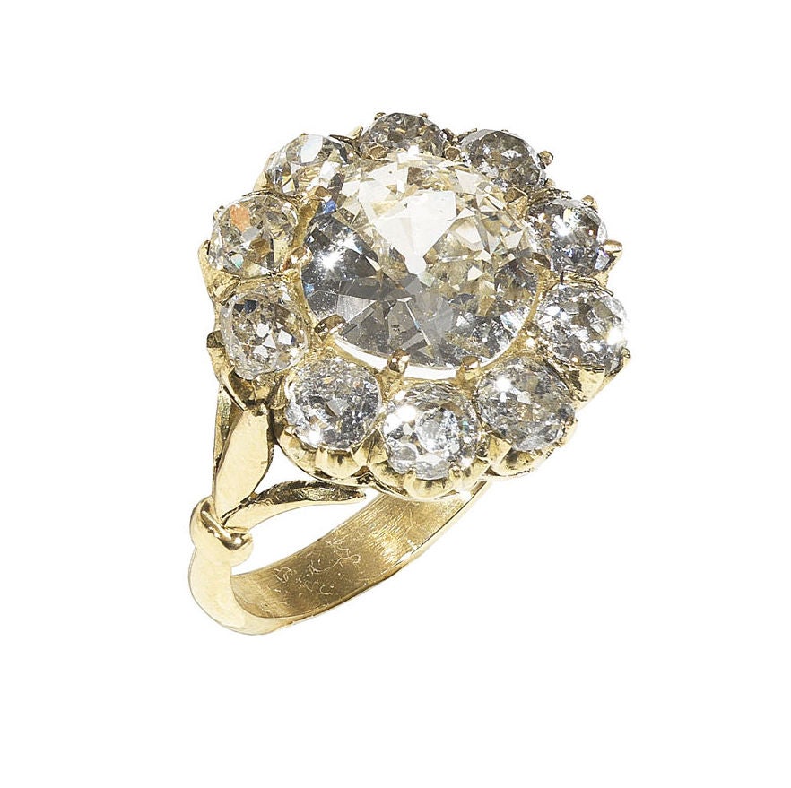 Diamond Cluster Ring, late 19th century at 1stdibs