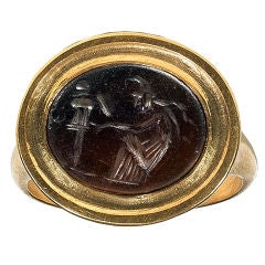 A Roman Gold & Carnelian Intaglio Ring 2ND Century A.D