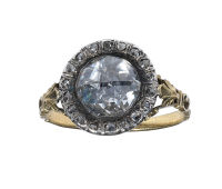 Georgian Rose Cut Diamond Cluster Ring c1820