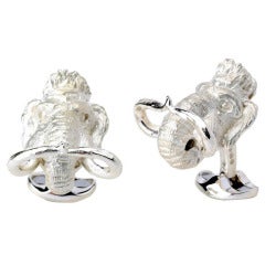 DEAKIN & FRANCIS Silver Woolly Mammoth Cufflinks