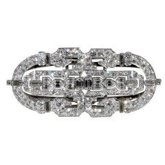 TIFFANY Art Deco Diamond Platinum Double-Clip Brooch