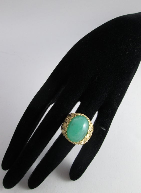Women's MARIO BUCCELLATI Large Jadeite And Two Color Gold Ring