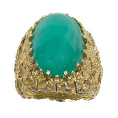 MARIO BUCCELLATI Large Jadeite And Two Color Gold Ring