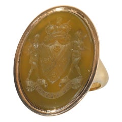 Ein großer und beeindruckender georgischer Achat-Intaglio-Ring