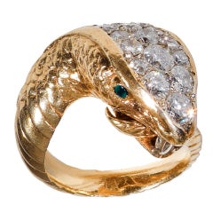 SERAFINI Gold and Diamond Snake Ring