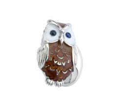 DEAKIN & FRANCIS Silver Owl Cufflinks with Sapphire Eyes