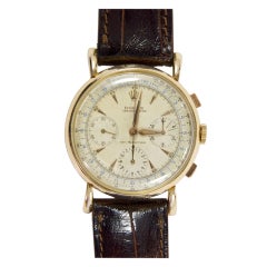Retro Rolex Rose Gold Chronograph Wristwatch Ref 9162 circa 1955