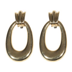Cartier Pair Gold Pendent Earclips