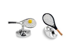 DEAKIN & FRANCIS Silver Tennis Racket & Ball Cufflinks