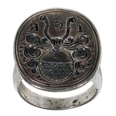 An antique silver merchant's ring