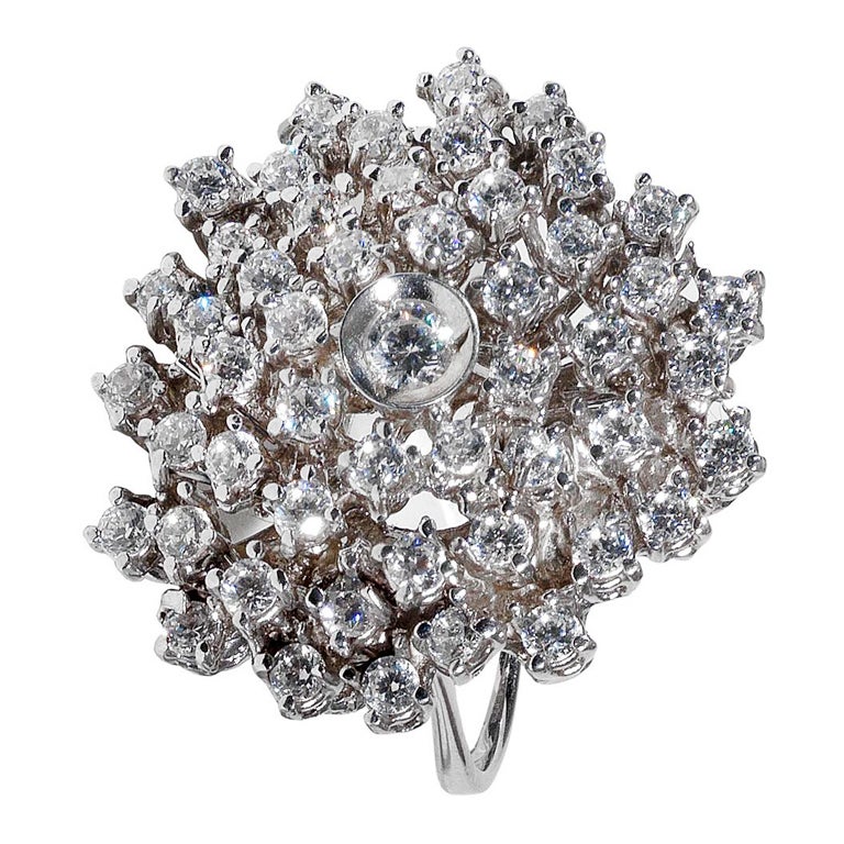 Diamond Snowflake Cluster Ring