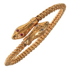 22kt gold Antique Snake Bangle Bracelet