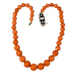 An Antique Coral Bead Necklace, Late 19th Cent.