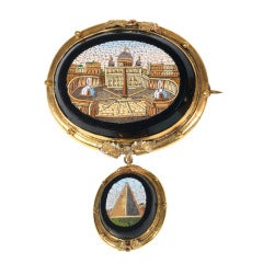 A mid 19th Century Roman micromosaic St. Peter pendant/brooch