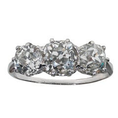 Three stone diamond ring, c.1920