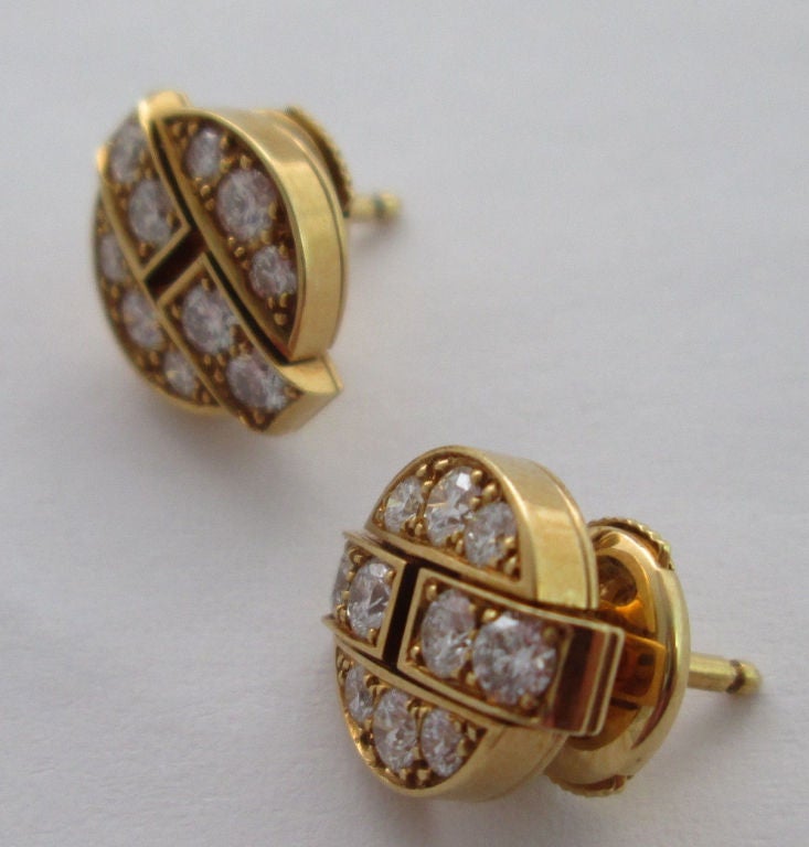 Cartier Himalia Earrings Diamonds and Yellow Gold In Excellent Condition In Firenze, IT