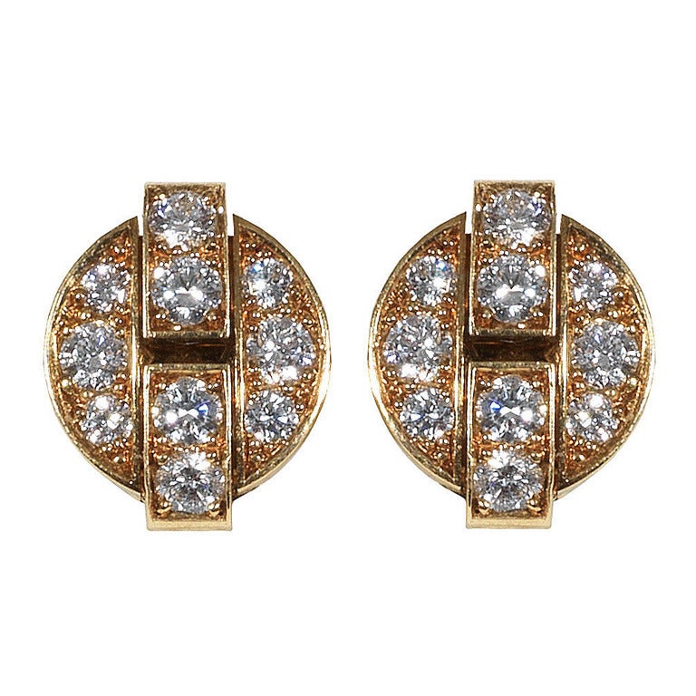 Cartier Himalia Earrings Diamonds and Yellow Gold