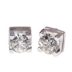 A pair of White Gold and Diamond single stone Earstuds